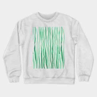 Vertical watercolor lines - green Crewneck Sweatshirt